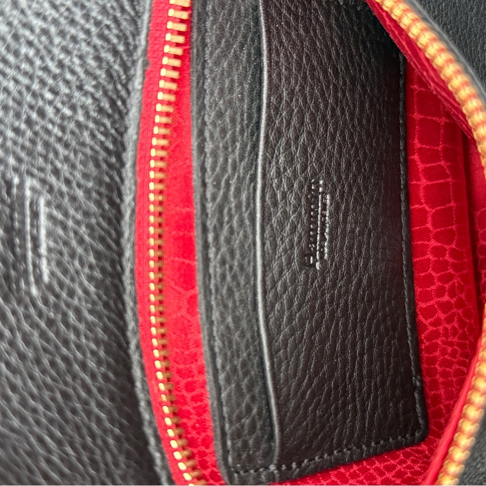 Hammitt Tony Small - Black Leather Crossbody with Gold Hardware & Red Zip Accent - Picture 9 of 10
